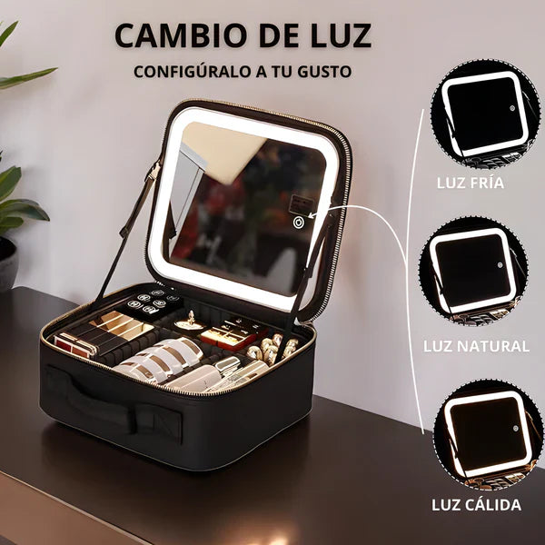 Maletín de maquillaje LED
