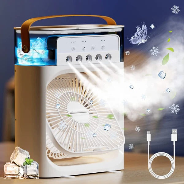 VENTILADOR CON HUMIDIFICADOR Y AIRE ACONDICIONADO