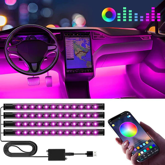 BARRAS LED DECORATIVO PARA PISO INTERIOR DE COCHE